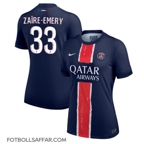 Paris Saint-Germain Warren Zaire-Emery #33 Hemmatröja Dam 2024-25 Kortärmad